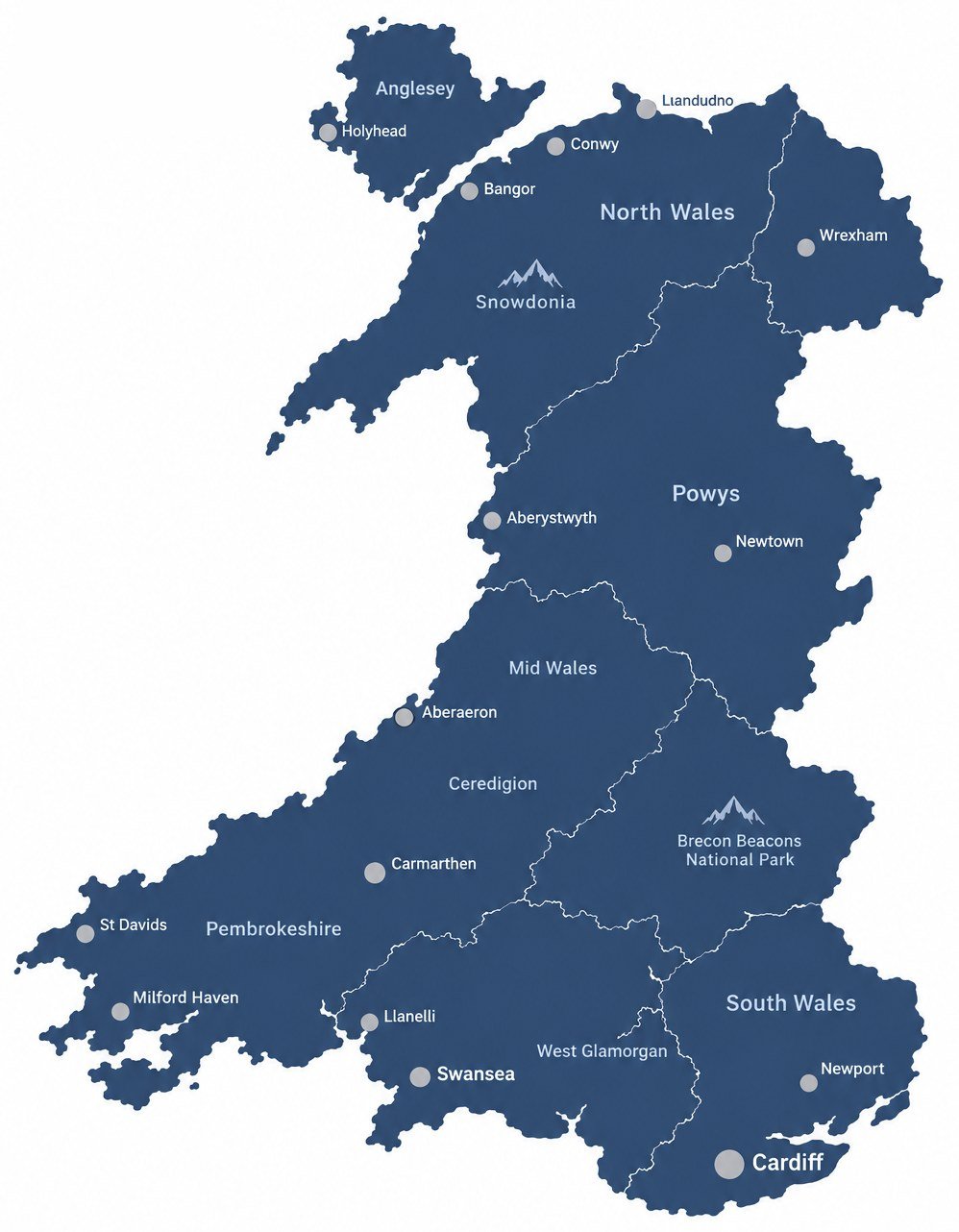 Map of Wales